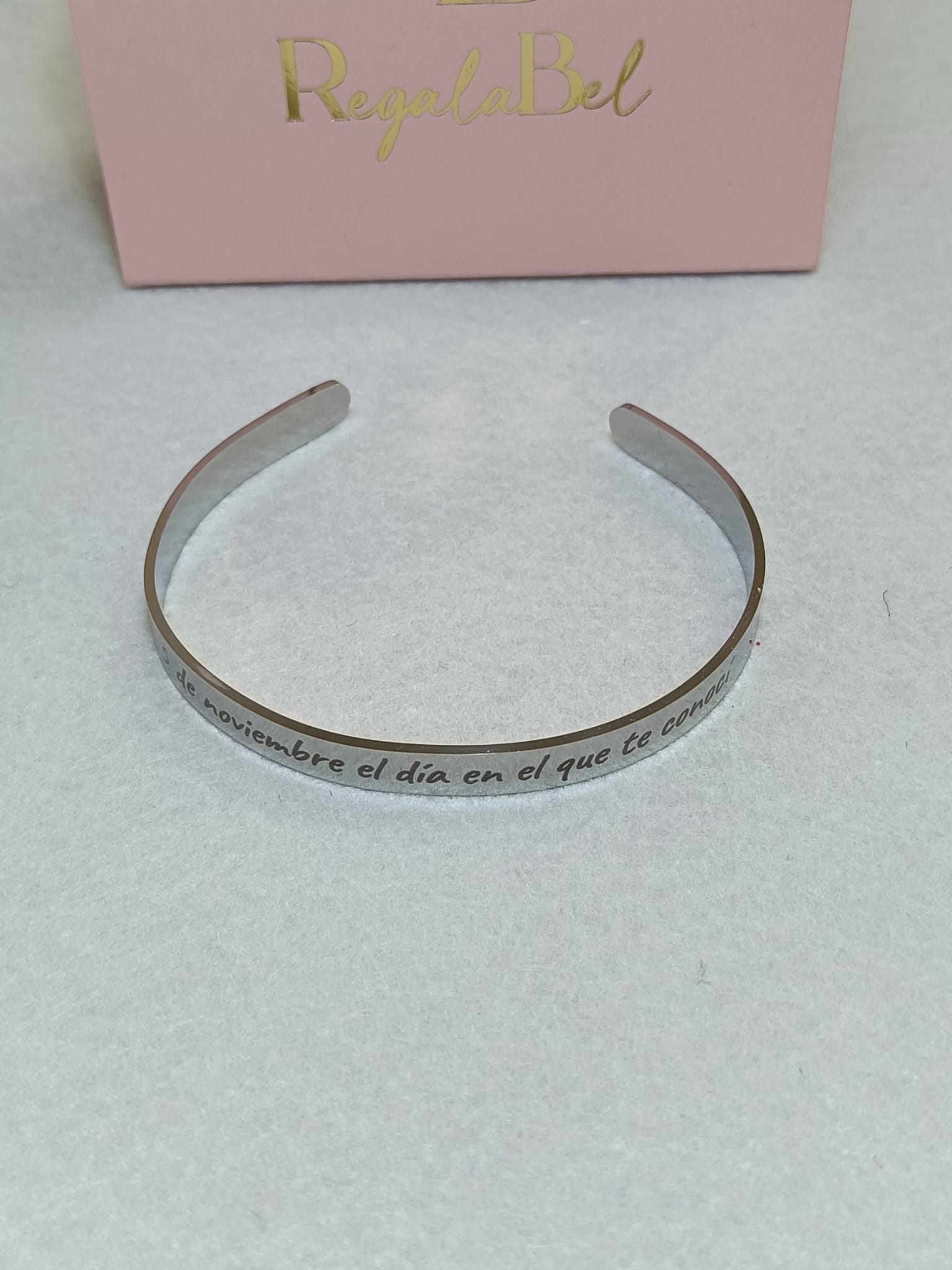 Brazalete de acero color plata y color dorado 6 MM - Imagen 2