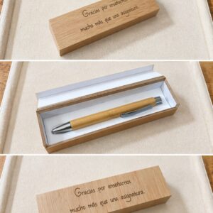 Estuche Lámina de Bambú + Bolígrafo Touch Personalizado - Mín. 20 uds