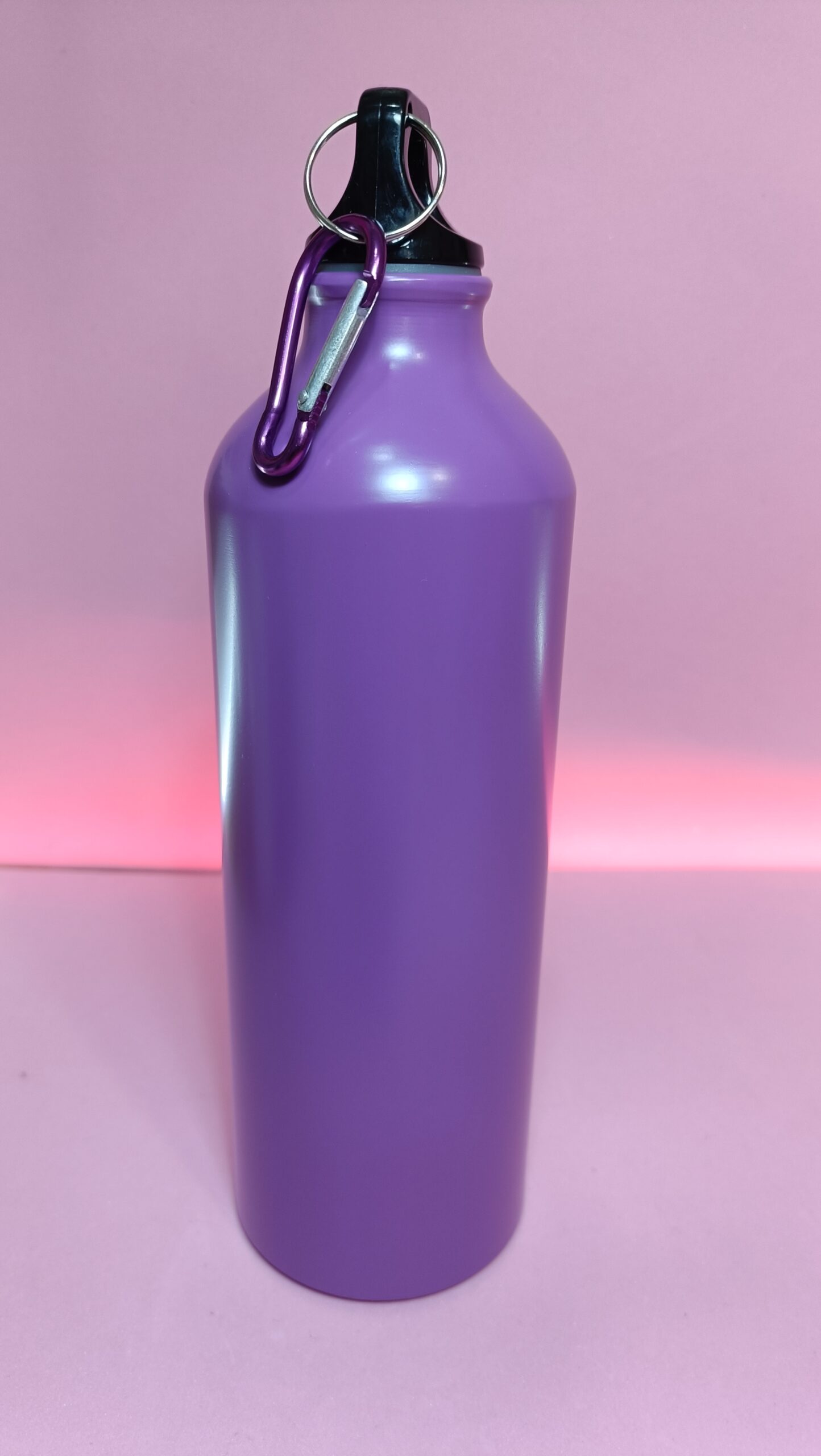 Botella de aluminio con mosquetón Fucsia y Lila 800ml - Imagen 3