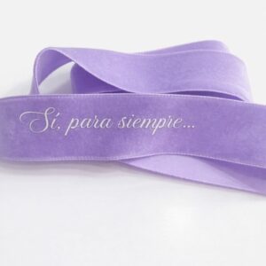 Cinta de terciopelo personalizada 2 metros con frase grabada