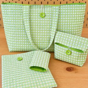 Conjunto Vichy Verde y fluor