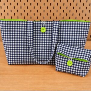 Conjunto vichy marino-verde fluor