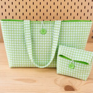 Conjunto Vichy Verde y fluor