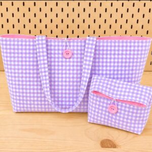 Conjunto Vichy lila-rosa