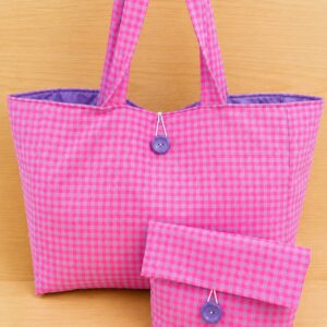 Conjuntos Vichy rosa fluor-lila